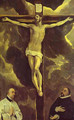 Christ On The Cross Adored By Two Donors 1585-1590 - El Greco (Domenikos Theotokopoulos)