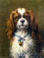 A King Charles Spaniel with a Blue Ribbon - Otto Eerelman