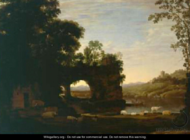 Landscape with a Rock and River 1628 30 - Claude Lorrain (Gellee)
