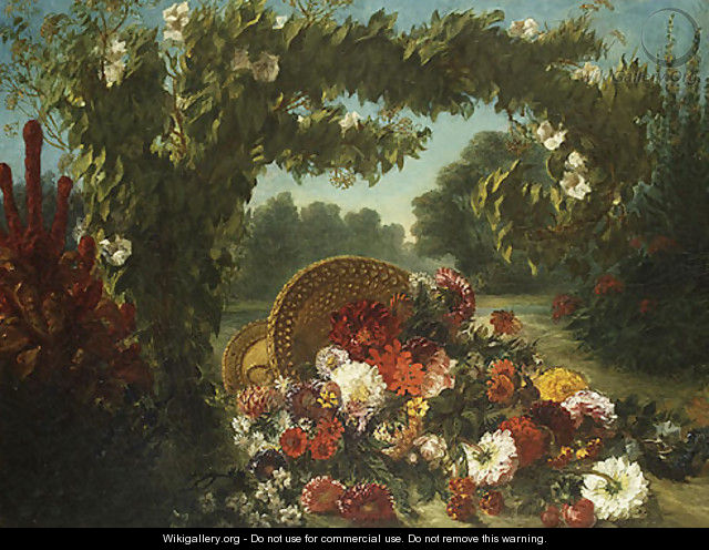 Basket of Flowers 1848 - Eugene Delacroix