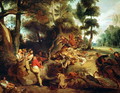 The Wild Boar Hunt after a painting by Rubens 1840 50 - Eugene Delacroix