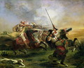 Moroccan horsemen in military action 1832 - Eugene Delacroix