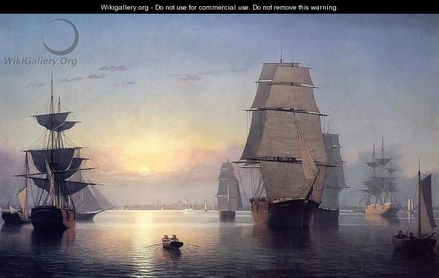 Boston Harbor at Sunset 1850 1855 - Fitz Hugh Lane