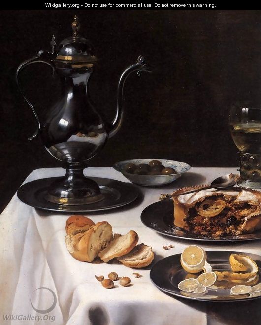 Still life with Turkey Pie (detail) 1627 - Pieter Claesz.