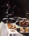 Still life with Turkey Pie (detail) 1627 - Pieter Claesz.