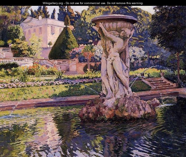 Garden with Villa and Fountain 1924 - William Merritt Chase