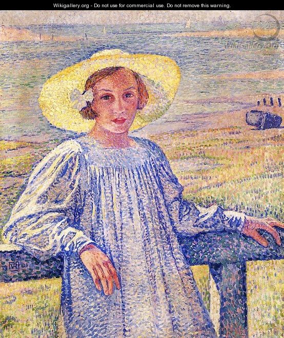 Elisaeth van Rysselberghe in a Straw Hat 1901 - William Merritt Chase
