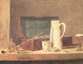 The Smokers Case 1737 - Jean-Baptiste-Simeon Chardin
