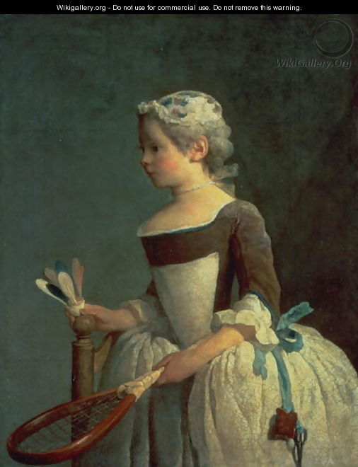 Girl with Racket and Shuttlecock - Jean-Baptiste-Simeon Chardin