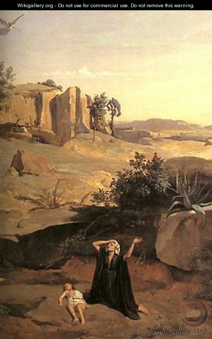 Hagar In The Wilderness Detail 1835 - Jean-Baptiste-Camille Corot