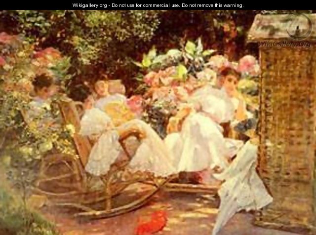 Ladies In A Garden - Jose Villegas Cordero