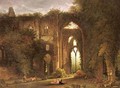 Tintern Abbey With Elegant Figures - Leon Francois Comerre