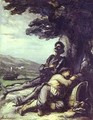 Don Quixote And Sancho Pansa Having A Rest Under A Tree 1855 - Honoré Daumier
