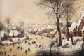 Winter Landscape with Skaters and Bird Trap 1565 2 - Jan The Elder Brueghel