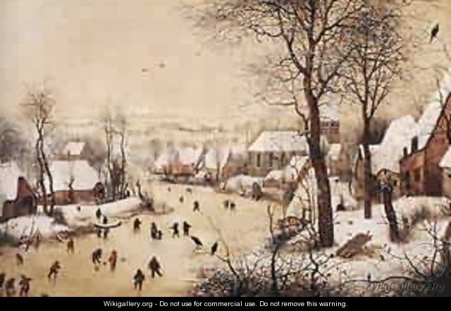 Winter Landscape With Skaters And Bird Trap 1565 - Jan The Elder Brueghel