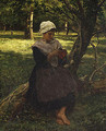 A Peasant Girl Knitting 1873 - Jules (Adolphe Aime Louis) Breton