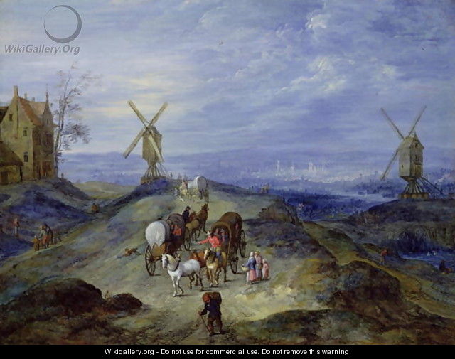 Landscape with Two Windmills 1612 - Jan The Elder Brueghel