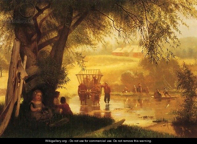 Crossing the Stream 1864 - John George Brown