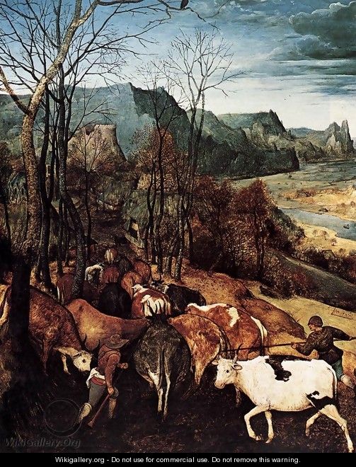 The Return of the Herd (detail) 1565 - Jan The Elder Brueghel