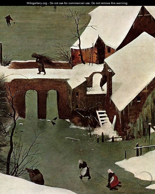 The Hunters in the Snow (detail) 1565 3 - Jan The Elder Brueghel