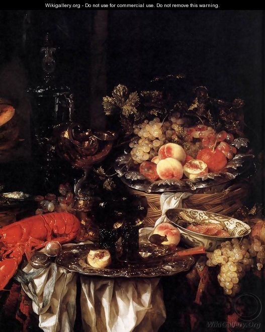 Banquet Still Life with a Mouse (detail) 1667 - Abraham Hendrickz Van Beyeren