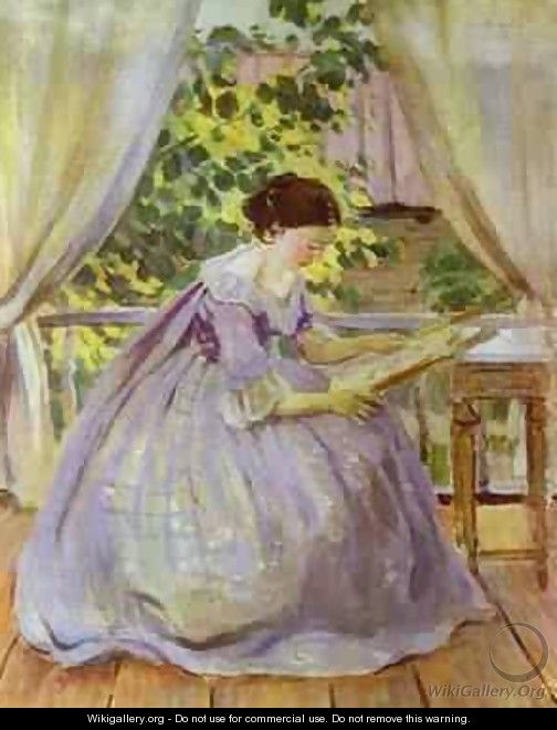 Lady Embroidering 1901 - Viktor Elpidiforovich Borisov-Musatov