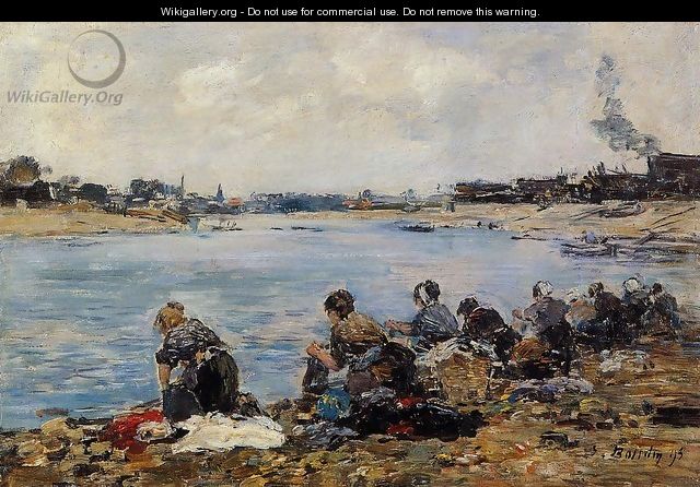 Laundresses on the Banks of the Touques2 1895 - Eugène Boudin