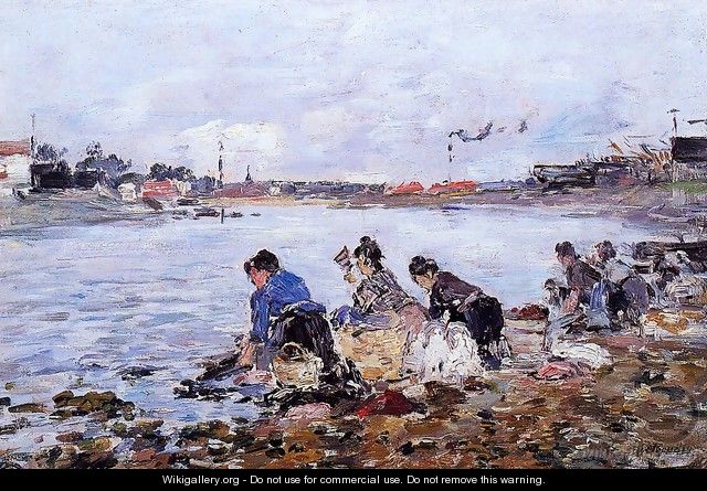 Laundresses on the Banks of the Touques1 1894-1897 - Eugène Boudin