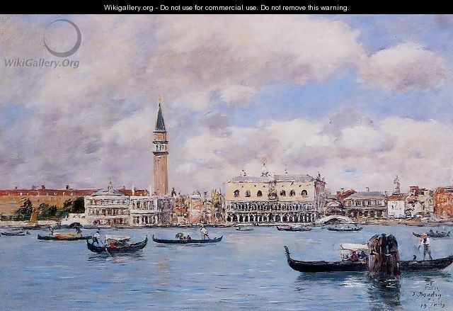 Venice the Cam[panile the Ducal Palace and the Piazetta 1895 - Eugène Boudin
