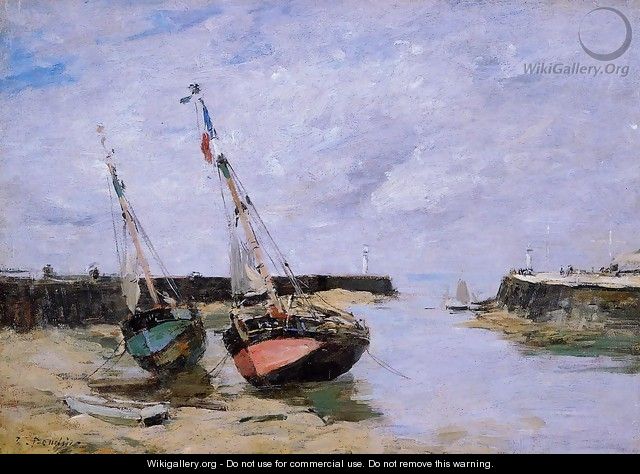 Trouville the Jettys Low Tide 1885-1890 - Eugène Boudin