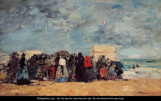 Trouville Beach Scene3 1873 - Eugène Boudin