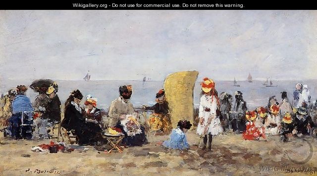 Trouville Beach Scene2 1881 - Eugène Boudin