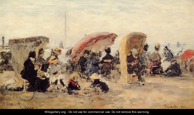 Trouville Beach Scene 1886 - Eugène Boudin