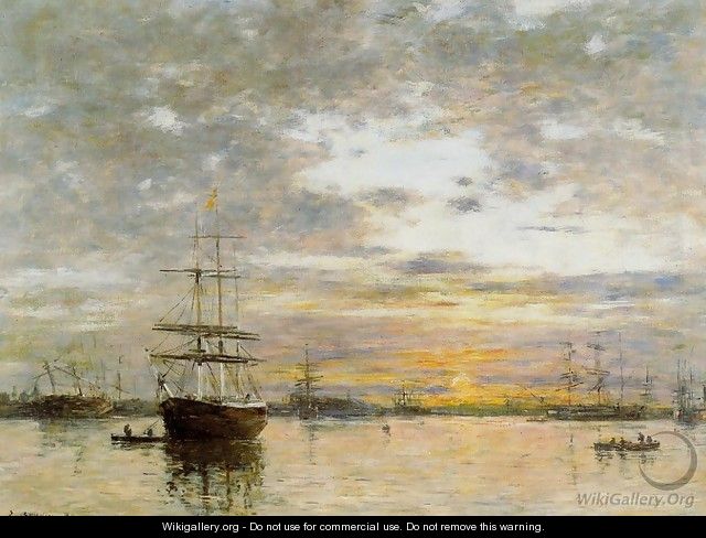 The Port of Dieppe 1888 - Eugène Boudin