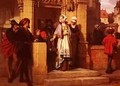 Koller Wilhelm Faust And Memphistopheles Waiting For Gretchen At The Cathedral Door - Joseph Arpad Koppay
