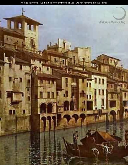 Arno In Florence Detail Early 1740s - Bernardo Bellotto (Canaletto)