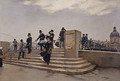 A Windy Day on the Pont des Arts - Jean Beauduin