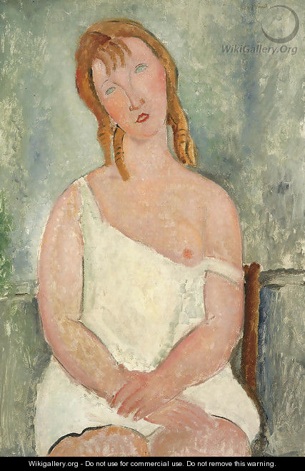 Jeune fille assise en chemise - Amedeo Modigliani