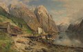 Fisherfolk in a fjord in summer - Anders Monsen Askevold