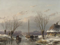 A sunny day in winter - Andreas Schelfhout