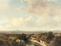 A panoramic landscape in summer 2 - Andreas Schelfhout