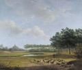 The Estate Raephorst in Wassenaar, with the Seringenberg in the distance - Andreas Schelfhout