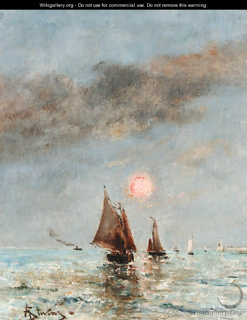Boats at dusk - Alfred Stevens