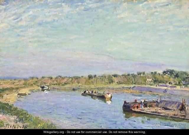 Le Port de Saint Mammes, le matin - Alfred Sisley