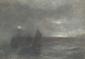 Nocturne fishing boats at twilight - (after) Le Moyne, Jacques (de Morgues)