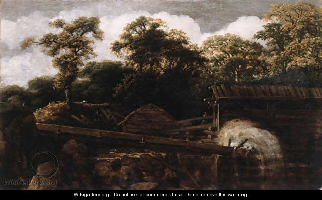 A sawmill on a river at the edge of a wood - Allaert van Everdingen