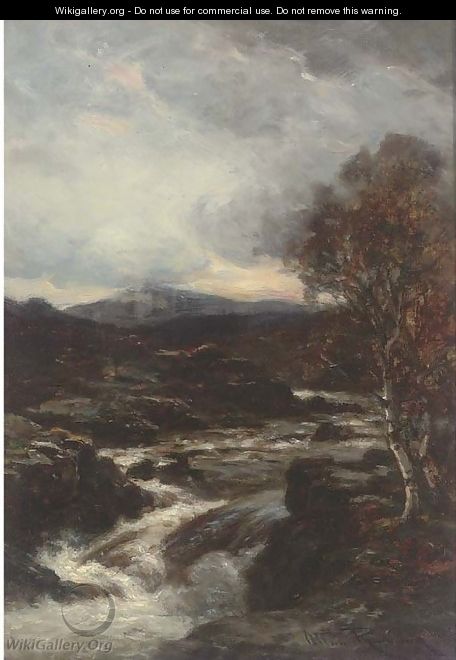 After the rain, evening on the Usk - Allan Ramsay