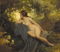 A reclining female nude in a sunlit glade - Allan Douglas Davidson