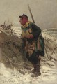 A French rifleman in the snow - Alphonse Marie de Neuville
