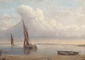 Barges in a calm on the estuary - Alfred Clint
